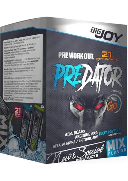 Bigjoy Sports Predator Go! Mix 17GX21 Adet 1 Paket(1 x 357 G)