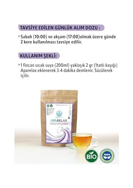 Apayrı Yaşam Relaxçayı Bio Çay Karışımı% 100 Bitkisel Aparelax
