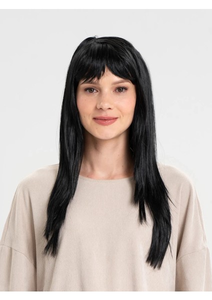 Siyah Renk Uzun Parti Peruğu