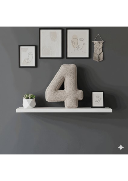 Morbido 4 Rakamı, Yastık, Kırlent, Elyaf Dolgulu, Welsoft , 40 cm indirimleri