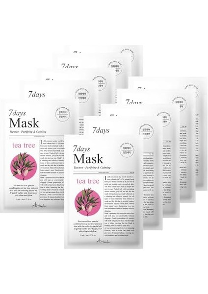 Ariul 7 Days Mask Tea Tree M - Çay Ağacı Özlü Karşıtı Arındırıcı Vegan Kağıt Maske modelleri