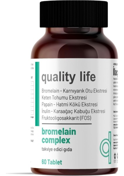 Bromelain Complex 2500 Gdu 60 Tablet - Papain - Karnıyarık Otu Tozu - Bromalain - Bromelian - Hapı