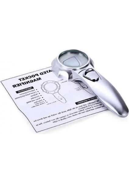 7x Büyüteç 6 LED Işık Aydınlatma 50MM Optik Lens El Büyüteç indirimleri