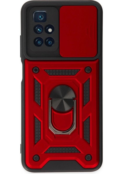 Ieg Xiaomi Redmi 10 2022 Kılıf Pars Lens Yüzüklü Silikon - Kırmızı