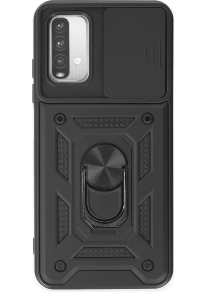 Ieg Xiaomi Redmi Note 9 4g Kılıf Pars Lens Yüzüklü Silikon - Siyah