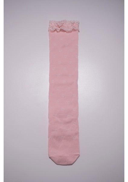 Pamuklu Puantiye Dokulu Dantelli Kız Çocuk Çorabı fiyatları