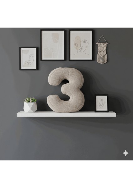 Morbido 3 Rakamı, Yastık, Kırlent, Elyaf Dolgulu, Welsoft , 40 cm indirimleri