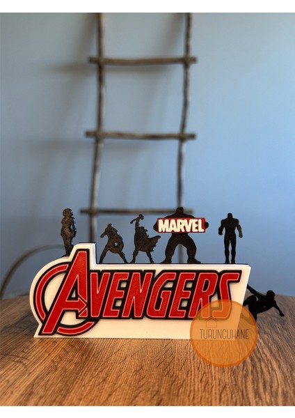 Avengers Yenilmezler Logo Masaüstü Dekor Koleksiyon Figürü Hediyelik Dekoratif Obje Masa Süsü 16 cm