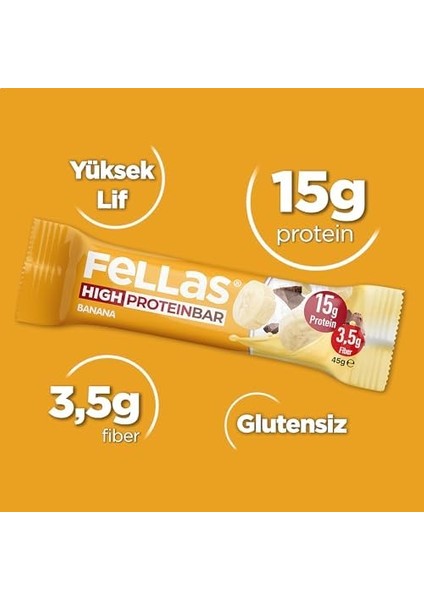 Fellas Muzlu Yüksek Protein Bar 45 G x 12 Adet