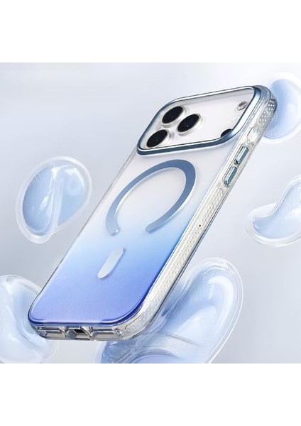 17 Pro Max Için Kılıf Uyumlu Şarj Özellikli Transparan Renk Geçişli Toros Kapak (Mavi) fiyatları