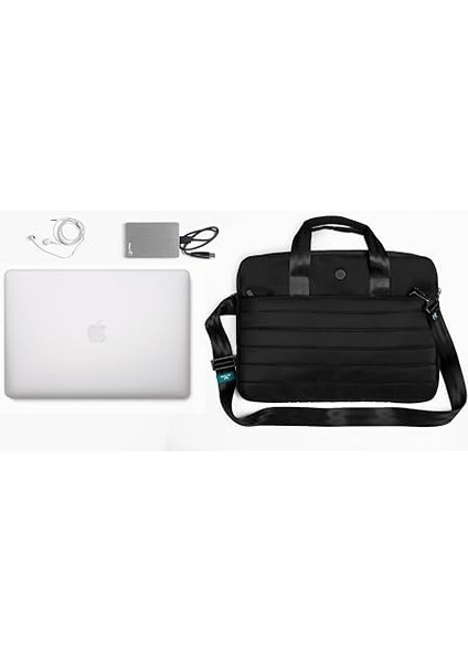 Leonaanelıa Alphecca Laptop Omuz Çantası, Siyah, 15.6 Inç, Tekstil, Iş Tipi, Su Geçirmez, Düz Desen, Dokuma Kumaş modelleri