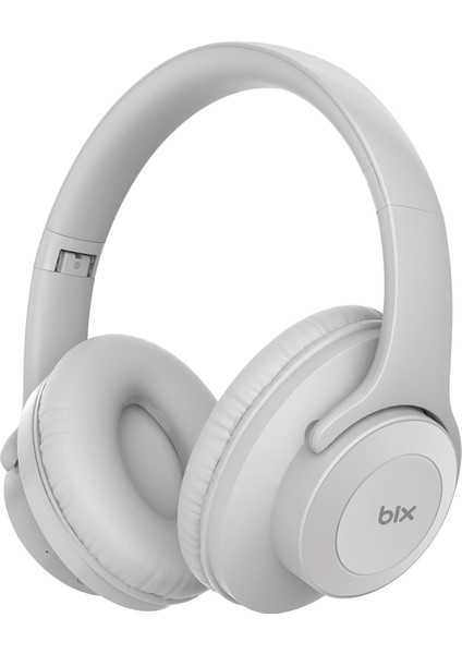 Bix Soundcraft Bh2 Katlanabilir Hoparlör Özellikli Eq Mod Tf Kart Girişli 40MM Sürücü Kablosuz Bluetooth 5.3 Kulaküstü Kulaklık (Buz Grisi)