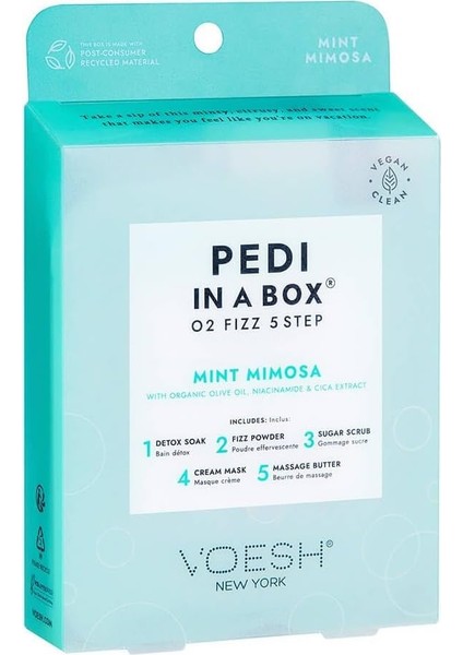Voesh Pedi In A Box O2 Fizz 5 Adımlı Pedikür Seti Nane Mimoza