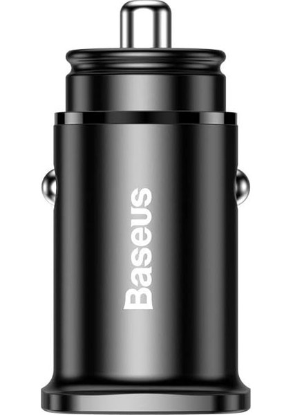 Square Metal A+C 30W Pps Araç Şarj Adaptörü (Pd3.0、qc4.0+Scp、afc) Siyah