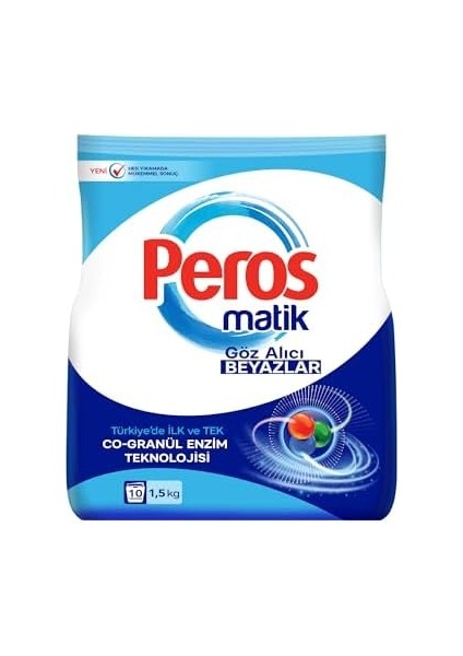 Peros Toz Çamaşır Deterjanı Göz Alıcı Beyazlar 1500 G fiyatları