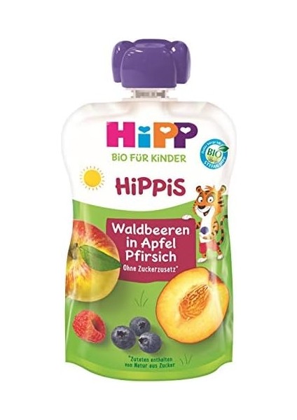 Hipp Organik Orman Meyveli Şeftalili Elma Püresi 100 gr