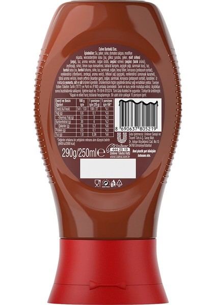 Acı Peri Peri Sos Hafif Orta Acı 245 G Barbekü Sos 290 G Köri Sos 260 G