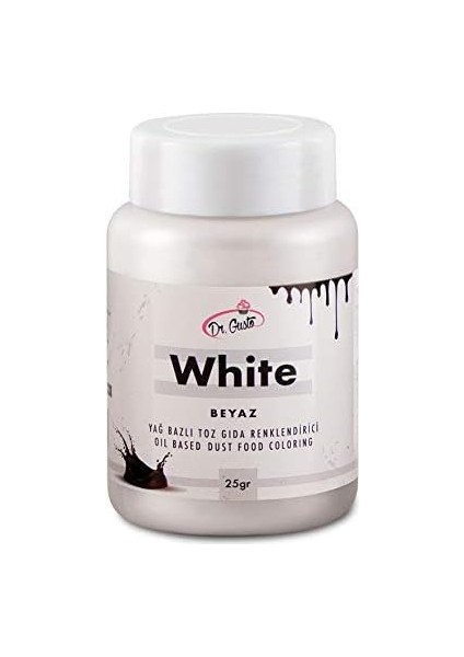 Dr.gusto Yağ Bazlı Toz Gıda Boyası 25 gr Beyaz