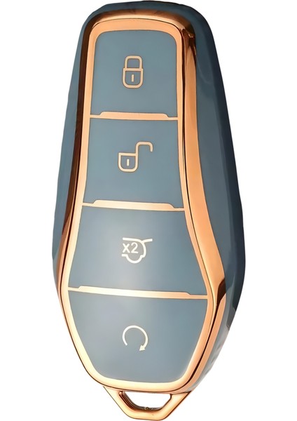 Byd Atto 3, Seal U Anahtar Kılıfı Gri Gold Altın