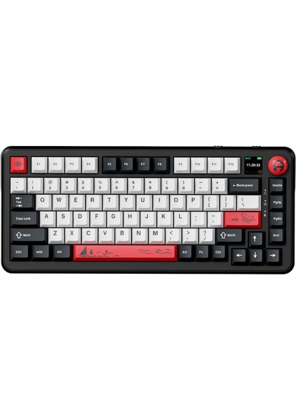 Ajazz AK820 Max Plus Mute Switch 3 Modlu Mekanik Oyun Klavyesi - Tft Ekranlı-Ultra Sessiz Rgb - Hot Swap - (AK820 Max Plus - Red)