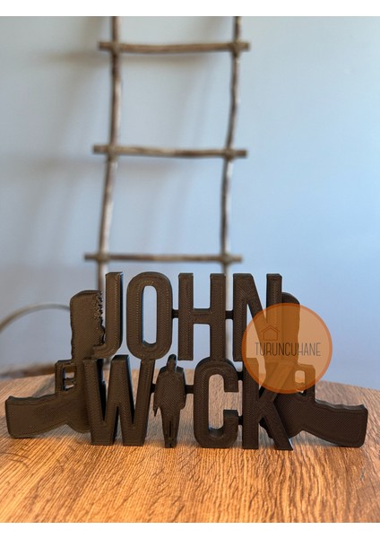 John Wick Logo Masaüstü Dekor Koleksiyon Figürü Hediyelik Dekoratif Obje Masa Süsü