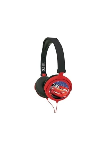 Pixar Arabalar Mcqueen Kulaklık, Sınırlı Ses Gücü, Katlanabilir ve Ayarlanabilir, Kırmızı/siyah, HP010DC modelleri