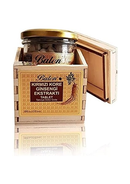 Balen Tahta Kutu Ginseng Kırmızı Kore Ginsenk Ginsek 600 Mg x 120 Tablet