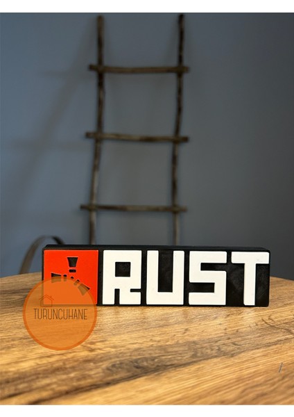Rust Logo Gamer Odası Masaüstü Dekor Figür Hediyelik Playstation Xbox Koleksiyon 17 cm