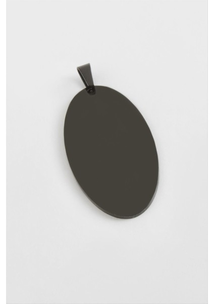 Oval Isim Yazılabilir Çelik Kolye Ucu 2,5*4,5 cm