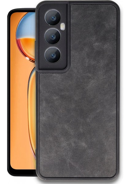 Realme C65 Kılıf Aras Deri Kapak - Siyah