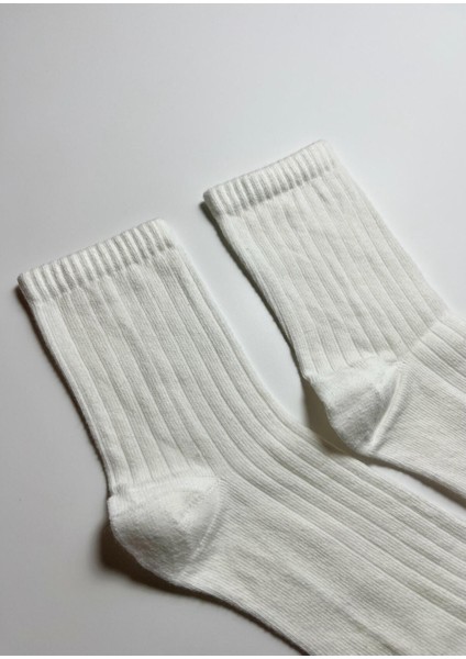 Pamuklu Beyaz Çocuk Çorabı 3 Çift (9-10 Yaş) fiyatları