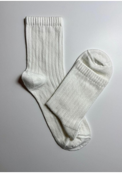 Pamuklu Beyaz Çocuk Çorabı 3 Çift (9-10 Yaş) modelleri