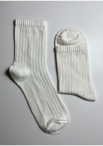 Pamuklu Beyaz Çocuk Çorabı 3 Çift (9-10 Yaş) fırsatları