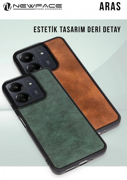Xiaomi Redmi A3 4g Kılıf Aras Deri Kapak - Koyu Yeşil modelleri