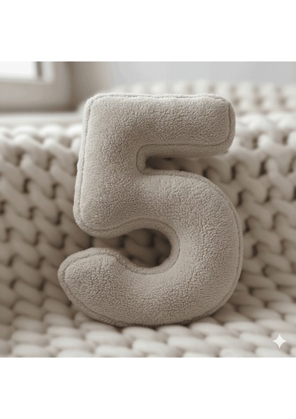 Morbido 5 Rakamı, Yastık, Kırlent, Elyaf Dolgulu, Welsoft , 40 cm