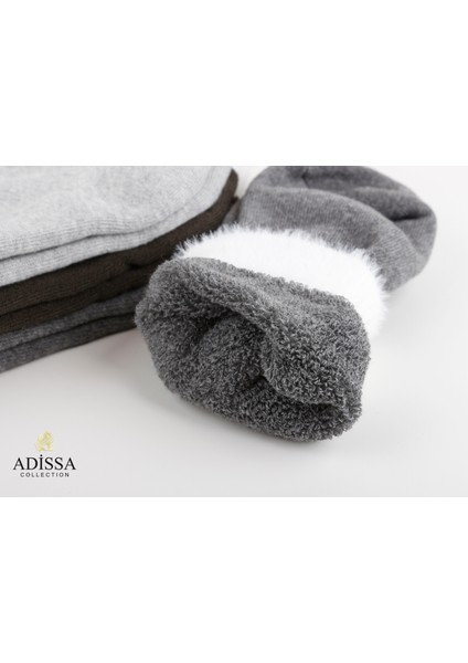 6'lı Kadın Kışlık Sakallı Çorap Seti | Yıkanmış & Parfümlü, Peluş Bilekli, Havlu Çorap Patik & Termal Ev Çorabı