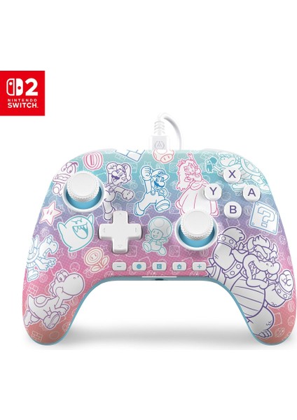 Nintendo Switch 2 Enhanced Wired Controller – Mushroom Kingdom