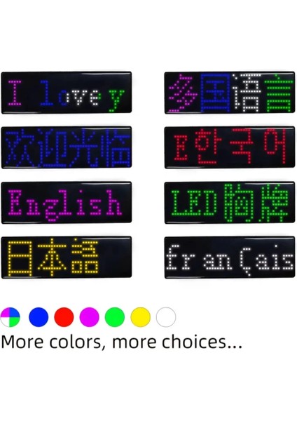 Matrix Kayan LED Yaka Rozeti Mobil Kontrollü Dijital Etiket 9×3cm fırsatları