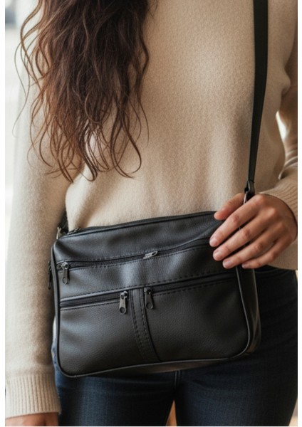 Kadın Askılı Yıkanmış Deri 5 Gözlü Çanta fırsatları