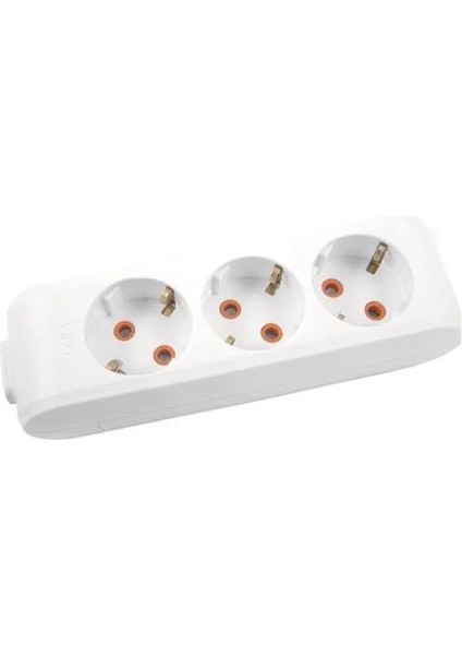 Viko Multi-Led Üçlü Priz Topraklı Çocuk Korumalı Klemensli-Beyaz
