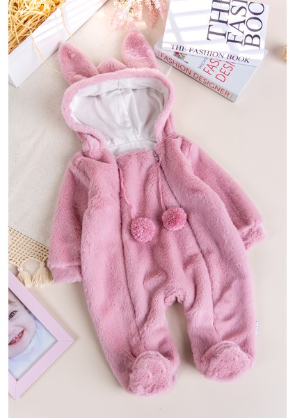 Kışlık Peluş Welsoft Penye Astarlı Pamuklu Kız Erkek Bebek Tulum