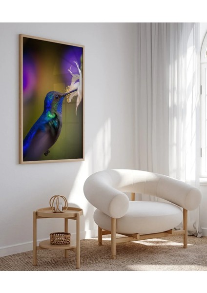 Mor Arka Planlı Sinek Kuşu Poster modelleri