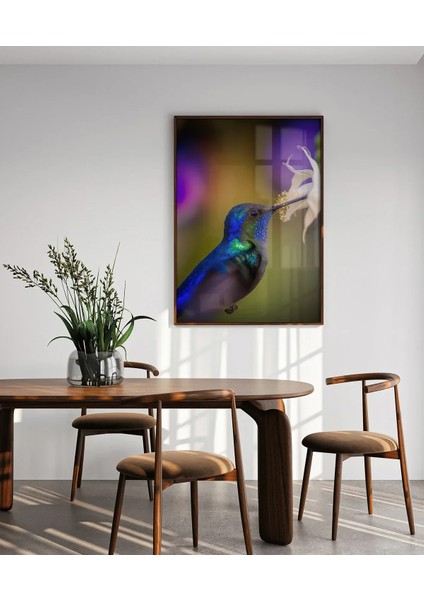 Mor Arka Planlı Sinek Kuşu Poster fırsatları