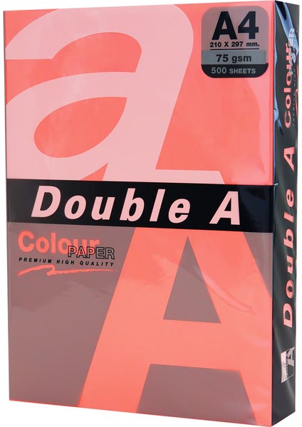Double A Renkli Kağıt 500 Lü A4 75 gr Fosforlu Punch