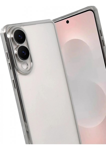 Samsung Galaxy S25 Edge Lensli Silikon - Gümüş modelleri