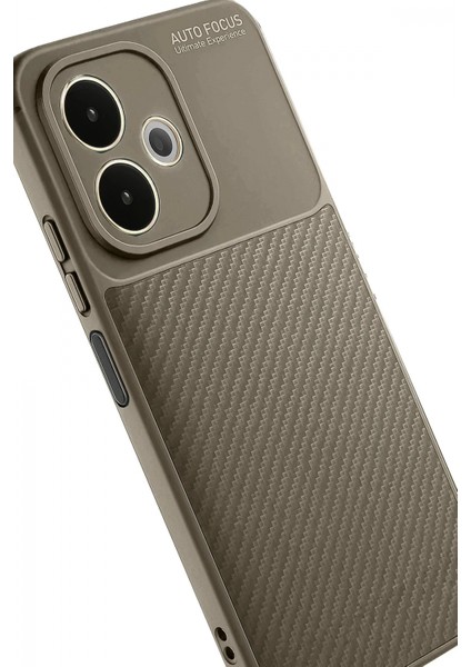 Oppo A5 Pro 4g Kılıf Auto Focus Karbon Kapak - Kahverengi