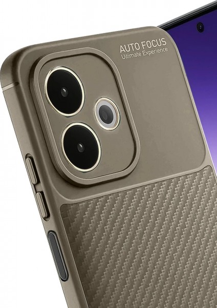 Oppo A5 Pro 4g Kılıf Auto Focus Karbon Kapak - Kahverengi modelleri