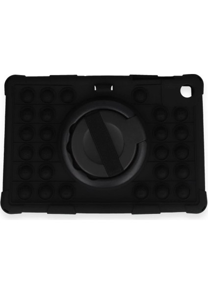 Samsung Galaxy Tab A9 Plus Kılıf Patpat El Tutma Aparatlı Standlı Tablet Silikon - Siyah