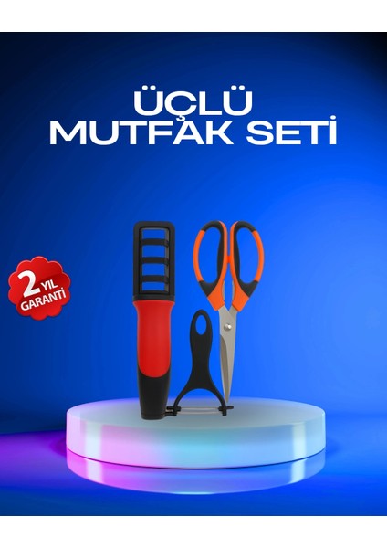 Bfs Profesyonel Mutfak Makas Seti – Kesim Makası + Soyacak + Bileyici