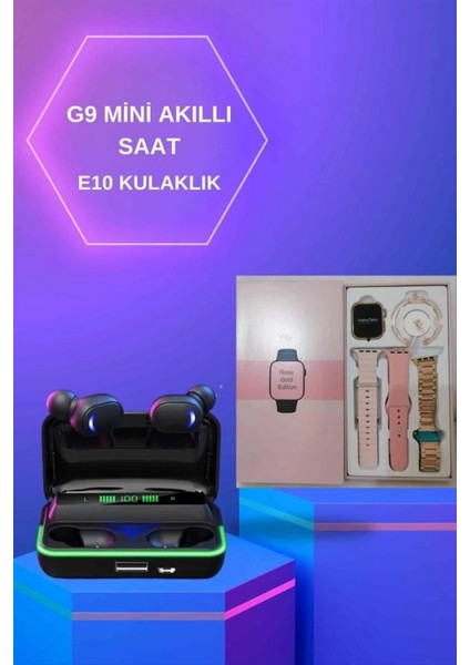 Kadınlara Özel Bileklik Hediyeli Akıllı Saat ve Dijital Göstergeli Anc Özellikli Bluetooth Kulaklık